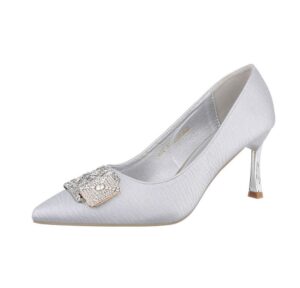 Ital-Design Damen Abendschuhe Elegant High-Heel-Pumps (86192516) Pfennig-/Stilettoabsatz High Heel Pumps in Silber
