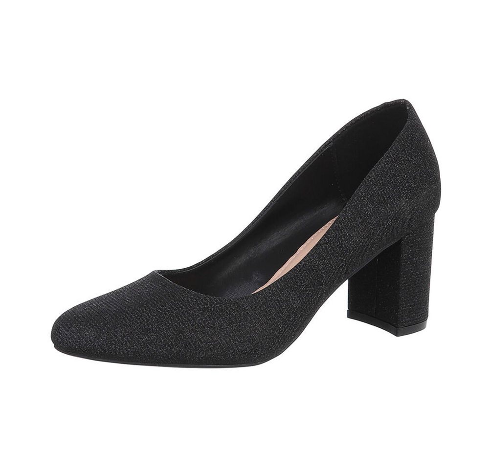 Ital-Design Damen Abendschuhe Elegant High-Heel-Pumps (87118434) Blockabsatz High Heel Pumps in Schwarz