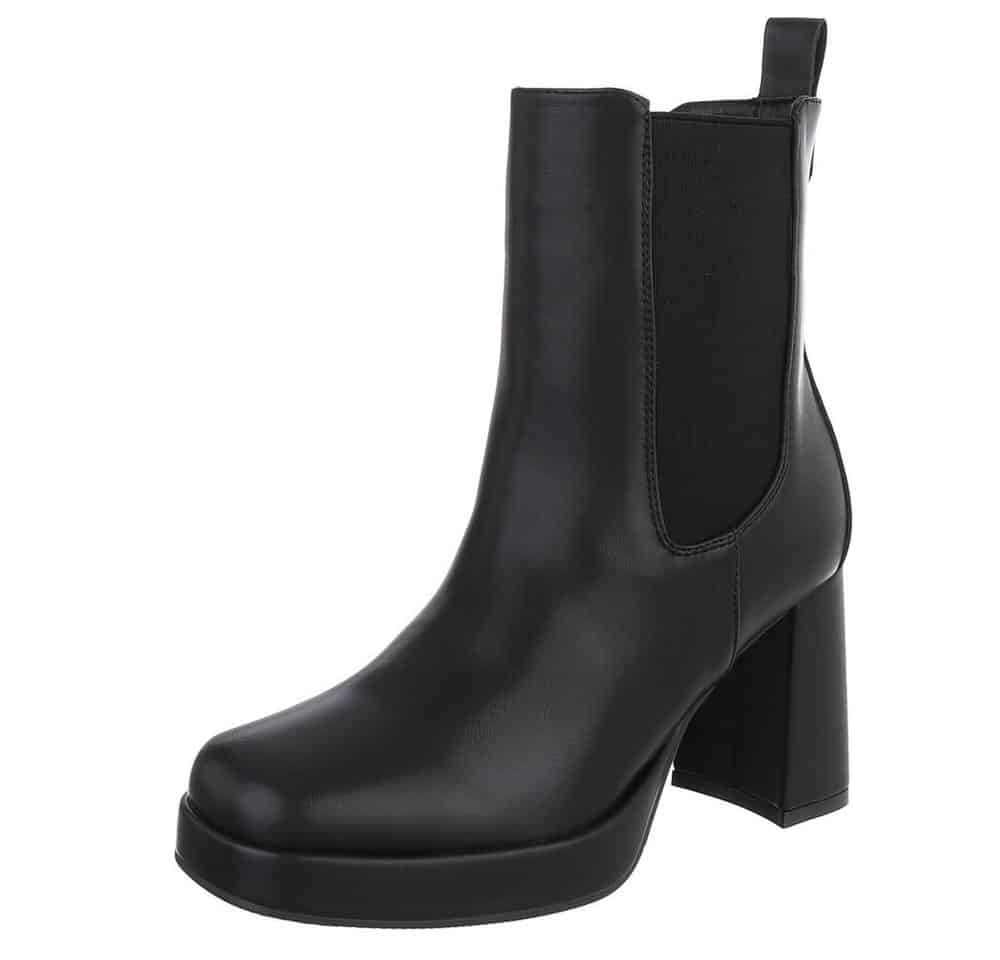 Ital-Design Elegante Chelsea-Stiefel mit Blockabsatz für Damen High-Heel-Stiefelette (90927482) Blockabsatz Stiefeletten in Schwarz