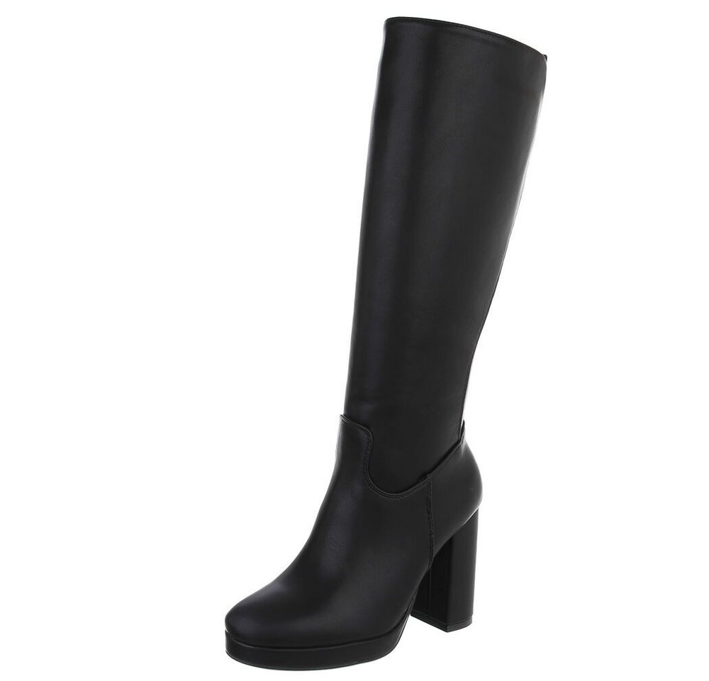Ital-Design Elegante Stiefel mit Blockabsatz für Damen