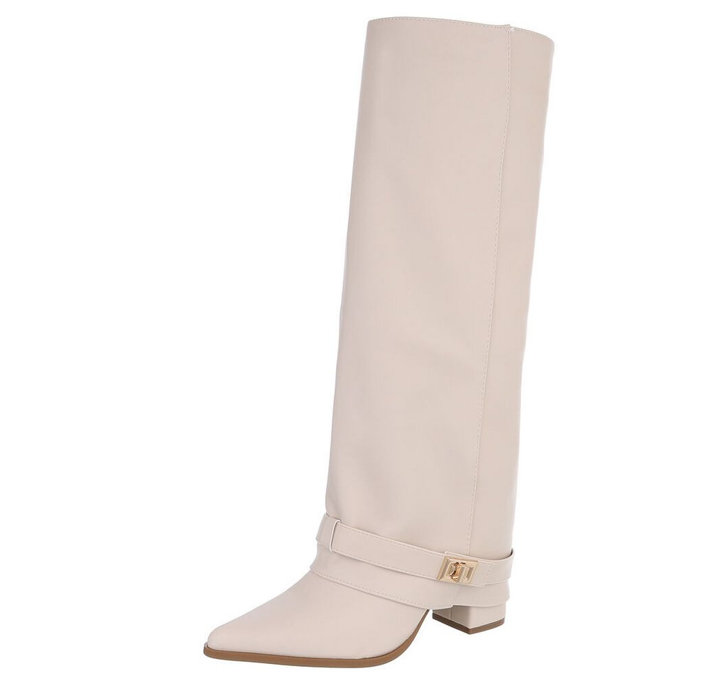 Ital-Design Elegante Stiefel mit Schnalle für Damen