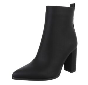 Ital-Design Elegante Stiefeletten mit Blockabsatz für Damen High-Heel-Stiefelette (89852920) Blockabsatz Stiefeletten in Schwarz