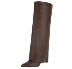 Ital-Design Moderne Damen-Stiefel mit spitzem Zehenbereich für Alltag High-Heel-Stiefel (90109678) Pfennig-/Stilettoabsatz Stiefel in Braun
