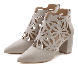 LASCANA High-Heel-Stiefelette mit femininer Spitze und Blockabsatz