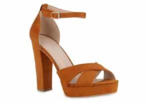 VAN HILL 841365 High-Heel-Sandalette Damen High Heels Sandalette Veloursleder-Optik Party Absatz-